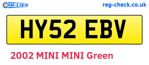 HY52EBV are the vehicle registration plates.