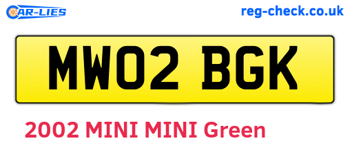 MW02BGK are the vehicle registration plates.