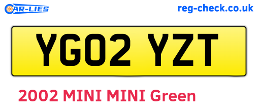 YG02YZT are the vehicle registration plates.