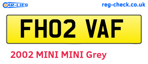 FH02VAF are the vehicle registration plates.
