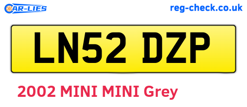 LN52DZP are the vehicle registration plates.