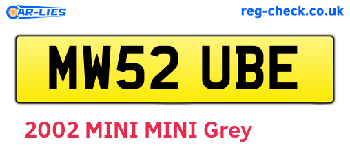 MW52UBE are the vehicle registration plates.