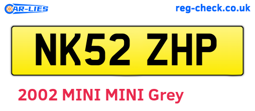NK52ZHP are the vehicle registration plates.
