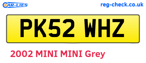 PK52WHZ are the vehicle registration plates.