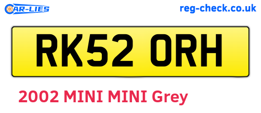 RK52ORH are the vehicle registration plates.