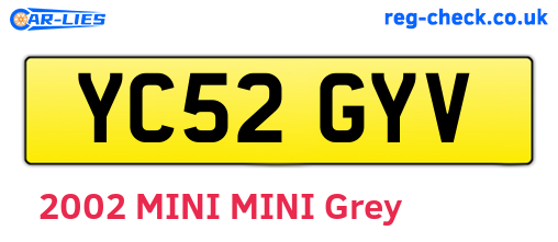YC52GYV are the vehicle registration plates.
