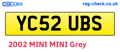 YC52UBS are the vehicle registration plates.