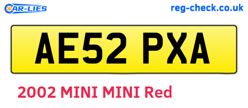 AE52PXA are the vehicle registration plates.