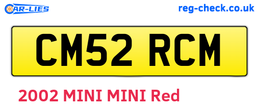 CM52RCM are the vehicle registration plates.