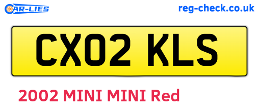 CX02KLS are the vehicle registration plates.