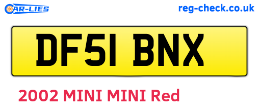 DF51BNX are the vehicle registration plates.