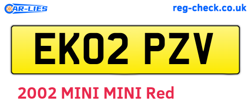EK02PZV are the vehicle registration plates.