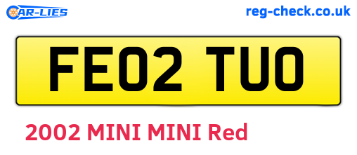 FE02TUO are the vehicle registration plates.