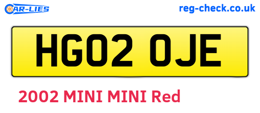 HG02OJE are the vehicle registration plates.
