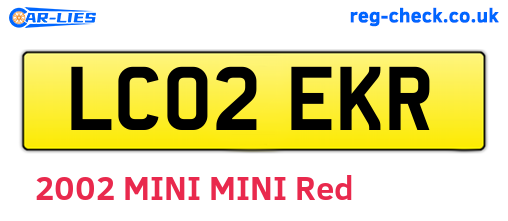 LC02EKR are the vehicle registration plates.