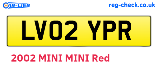 LV02YPR are the vehicle registration plates.