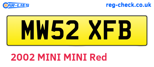 MW52XFB are the vehicle registration plates.