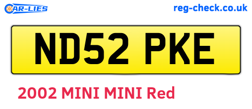 ND52PKE are the vehicle registration plates.