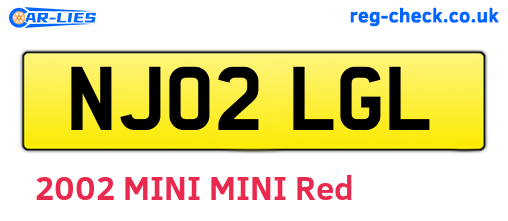 NJ02LGL are the vehicle registration plates.