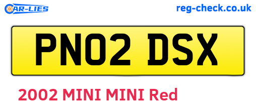 PN02DSX are the vehicle registration plates.