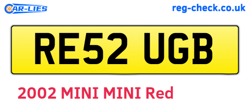 RE52UGB are the vehicle registration plates.
