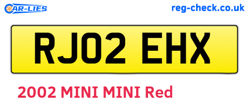 RJ02EHX are the vehicle registration plates.