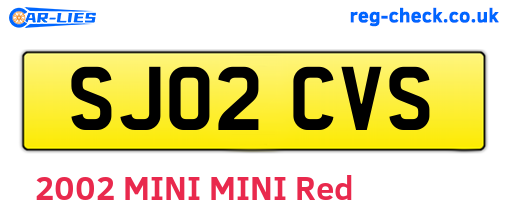 SJ02CVS are the vehicle registration plates.