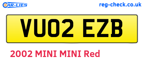 VU02EZB are the vehicle registration plates.
