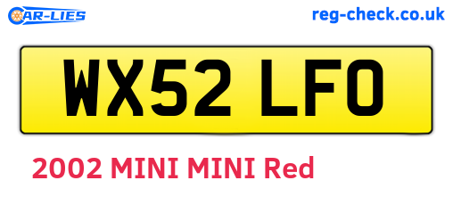 WX52LFO are the vehicle registration plates.