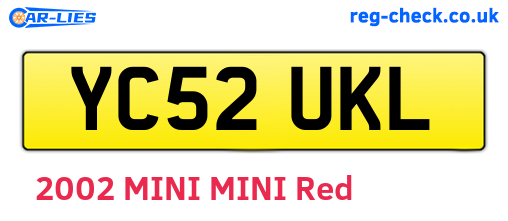 YC52UKL are the vehicle registration plates.