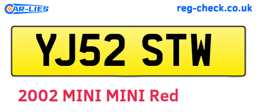 YJ52STW are the vehicle registration plates.