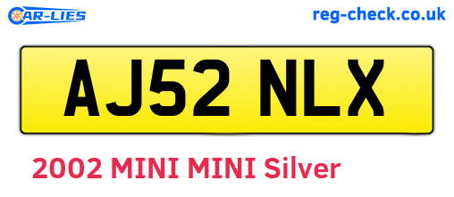 AJ52NLX are the vehicle registration plates.