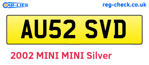 AU52SVD are the vehicle registration plates.