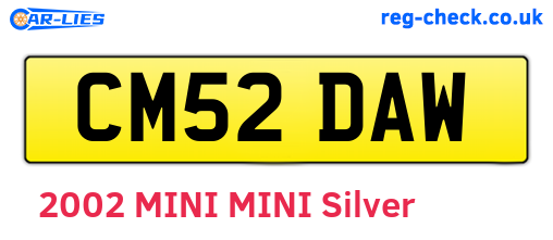 CM52DAW are the vehicle registration plates.