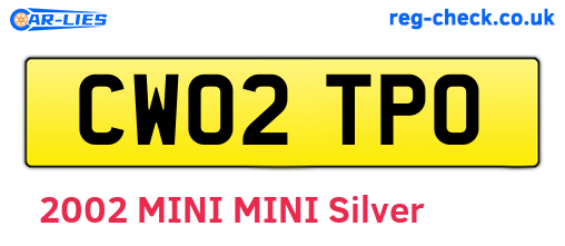 CW02TPO are the vehicle registration plates.