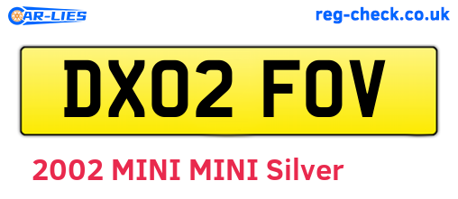 DX02FOV are the vehicle registration plates.