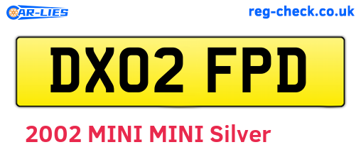 DX02FPD are the vehicle registration plates.