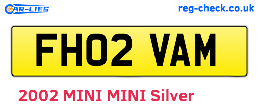 FH02VAM are the vehicle registration plates.