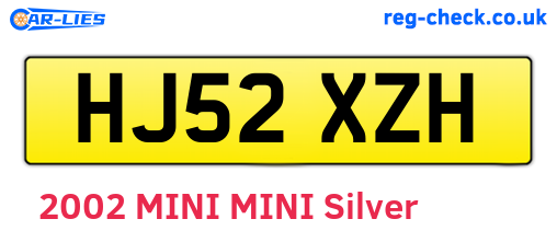 HJ52XZH are the vehicle registration plates.