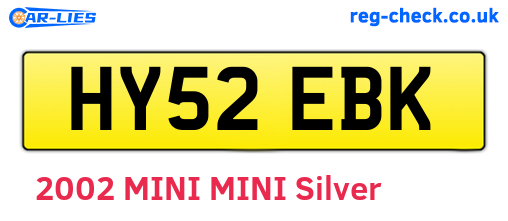 HY52EBK are the vehicle registration plates.
