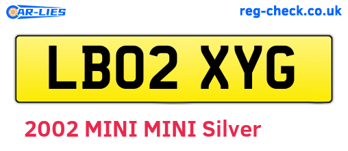 LB02XYG are the vehicle registration plates.