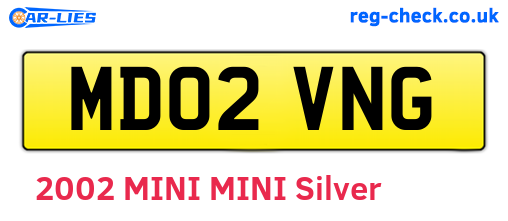 MD02VNG are the vehicle registration plates.