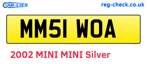MM51WOA are the vehicle registration plates.