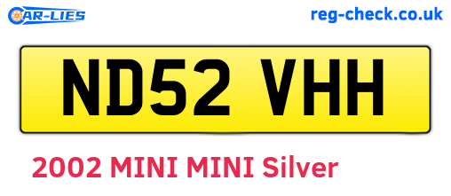 ND52VHH are the vehicle registration plates.