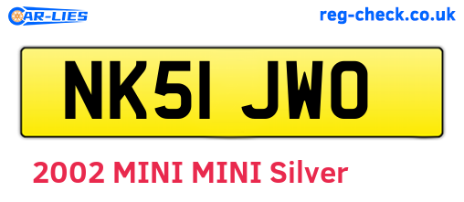 NK51JWO are the vehicle registration plates.