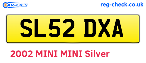 SL52DXA are the vehicle registration plates.
