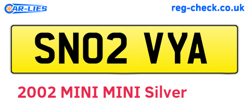 SN02VYA are the vehicle registration plates.