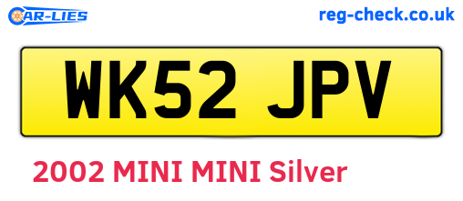 WK52JPV are the vehicle registration plates.