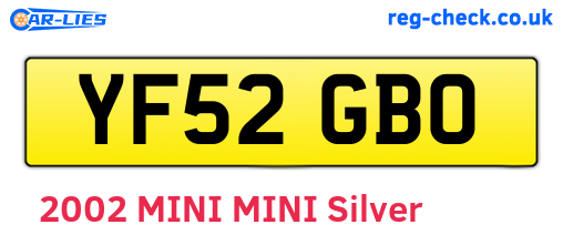 YF52GBO are the vehicle registration plates.