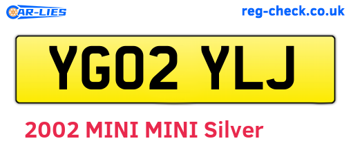YG02YLJ are the vehicle registration plates.